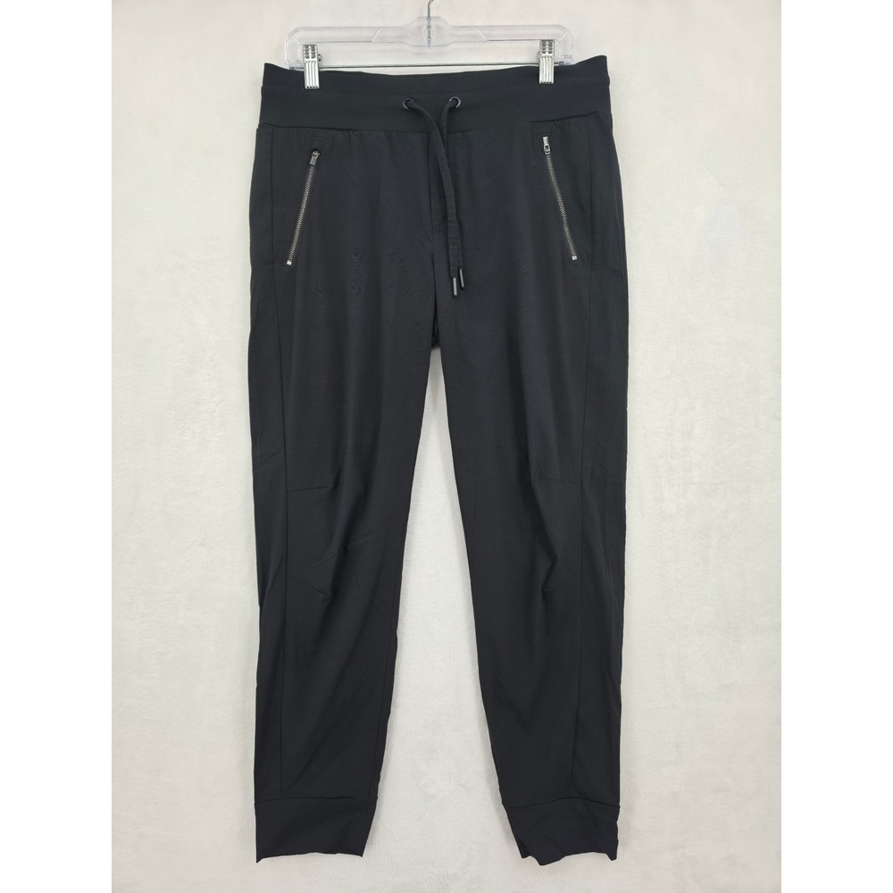 Athleta Trekkie North Jogger Pants Black Drawstring Zipper Pockets Womens Medium